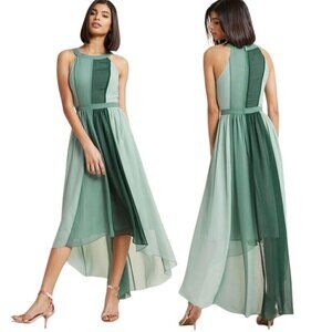 ModCloth Dress XS Wicked Elphaba Hi Low Maxi Flowy Whimsical Fairycore Ren Faire